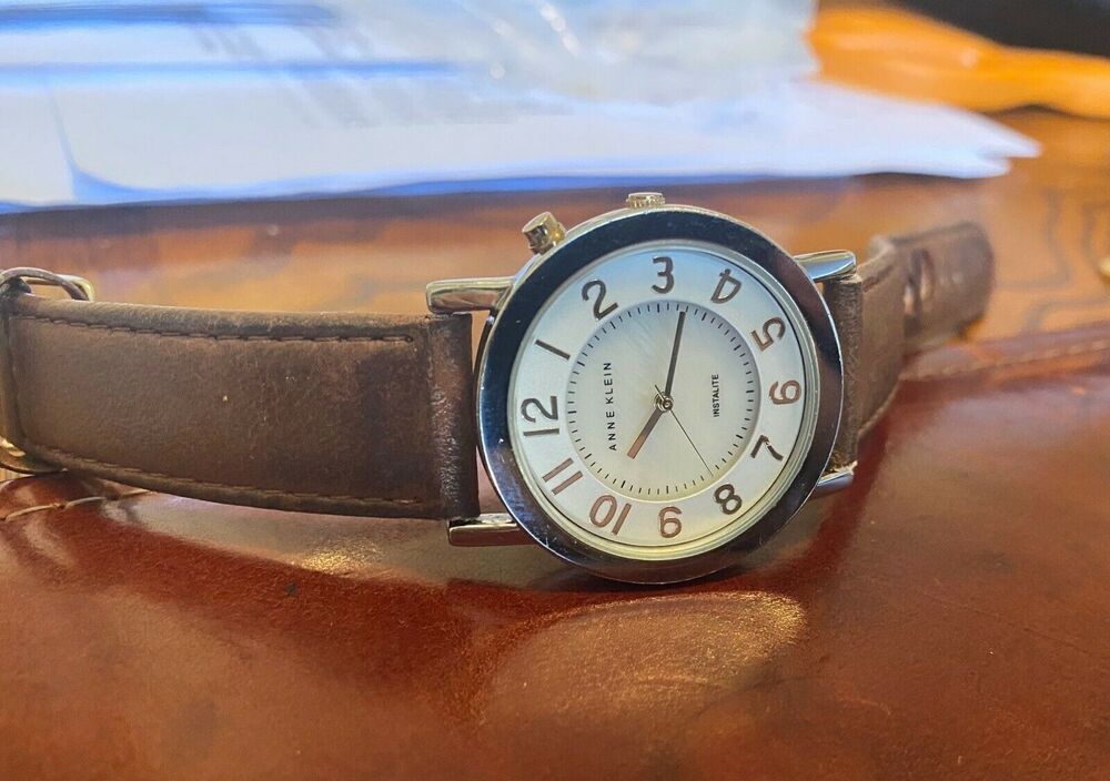 Women's Anne Klein Watch, Silver Tone w/Gold Tone Accents, MOP Face, Instalite